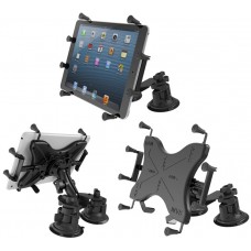 Universal X-Grip® Holder for 10" Tablets with a Dual Articulating Suction Cup Mount